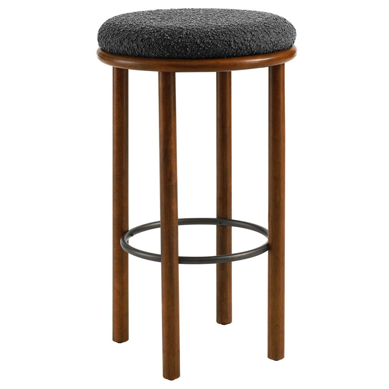 Modway Fable 30" Bar Stool, Walnut, Charcoal