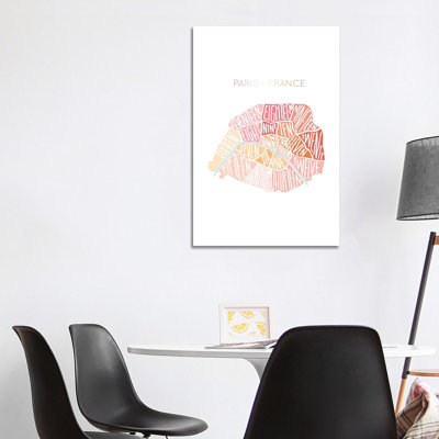 Paris Map - Wrapped Canvas Painting