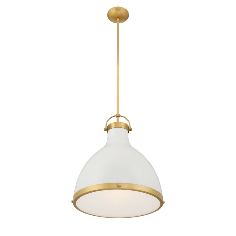 1 LIGHT PENDANT, Legacy Brass/Off White Cream