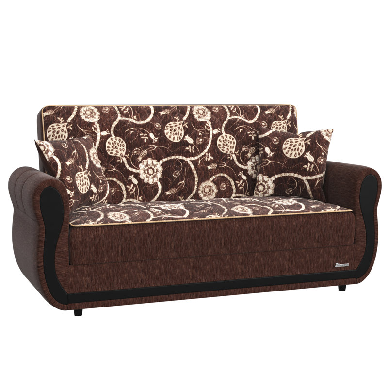 Herfriede Upholstered 69.7'' Sofa, Brown Chenille