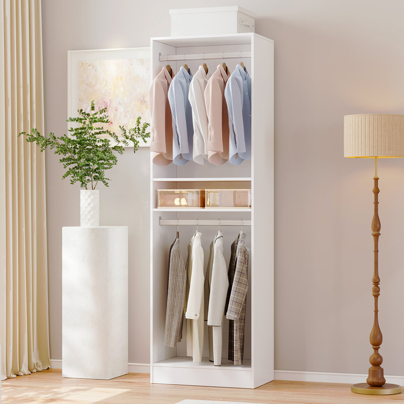 Système de rangement pour garde-robe 79 po avec deux zones de suspension, Blanc