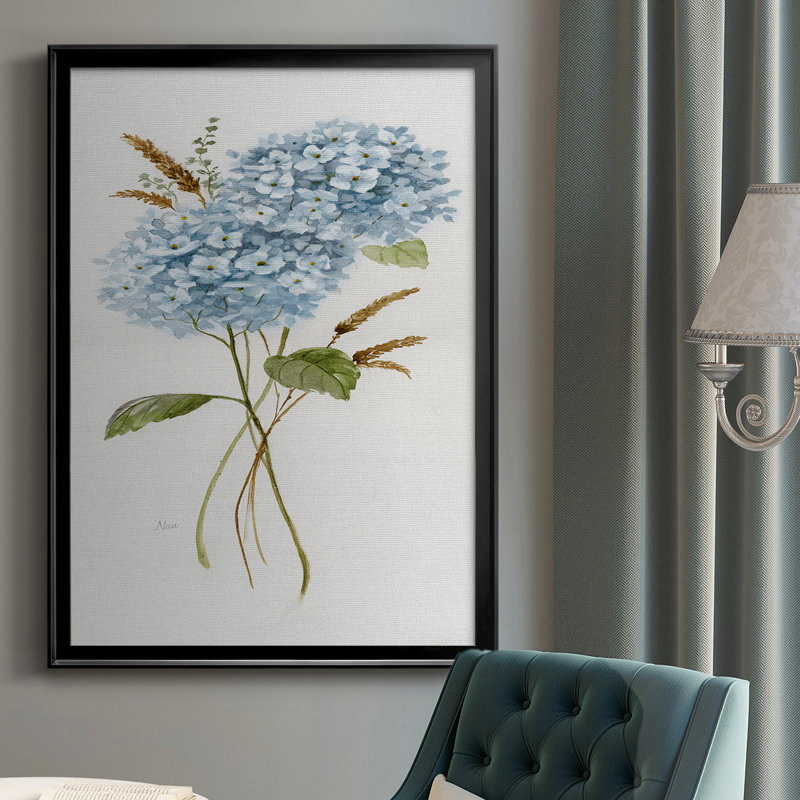 " Petite Blue Hydrangea I ", Black, 30.5" H x 22.5" W x 1" D