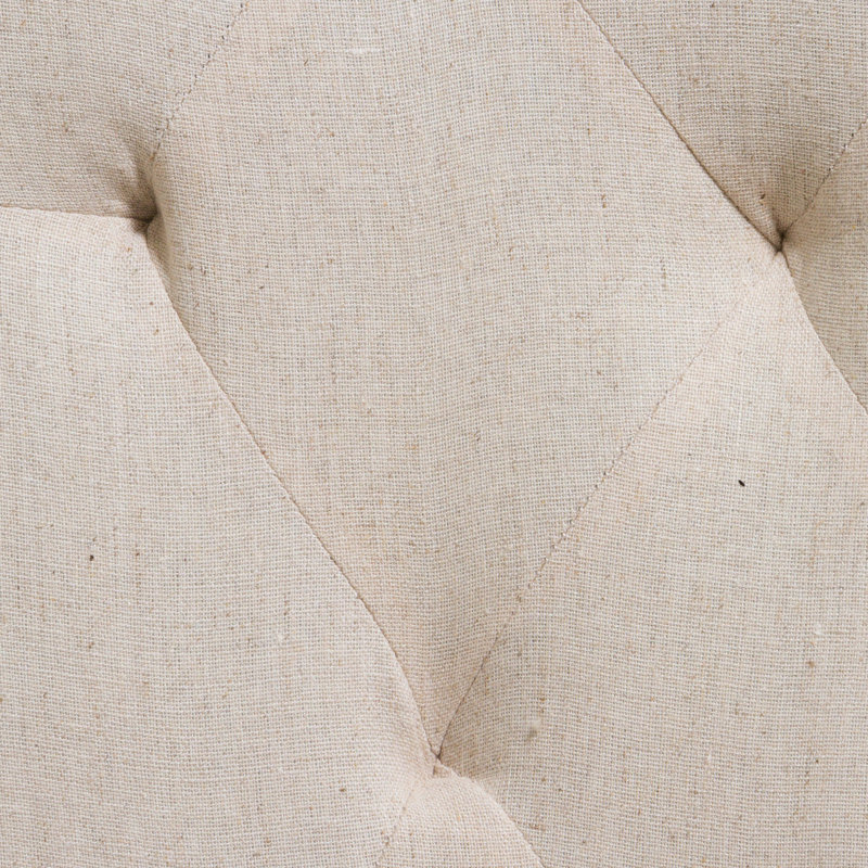 Chaises de salle à manger en tissu beige (2) - Contemporain avec capitonnage sans pieds et pieds fuselés, assemblage requis (2) avec coutures en losange