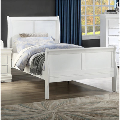 Mobilier de chambre à coucher en bois massif avec lit simple Louis Phillipe