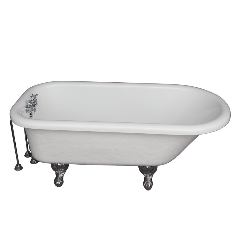 67 " L x 29.5 " W Freestanding and Mounting / Installation Required Soaking Acrylic Bathtub with Faucet