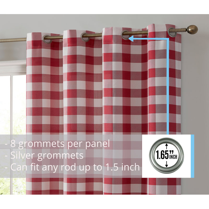 Fallbrook Polyester Light Filtering Curtain, Red, 54" W x 84" L
