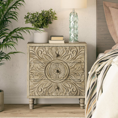  Commode de chambre à coucher à 3 tiroirs Farmhouse