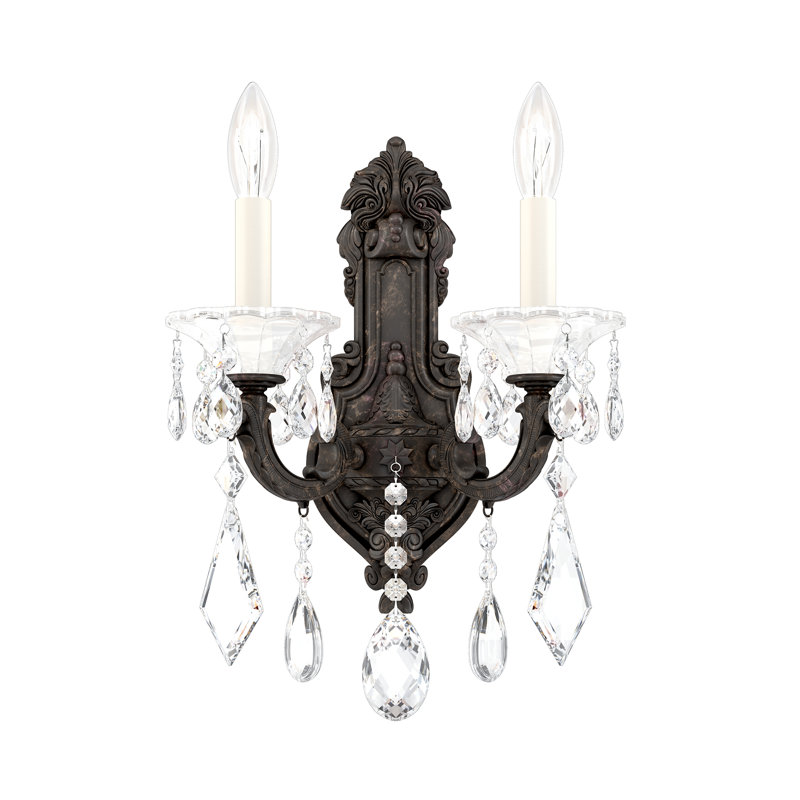 La Scala Candle Wall Light, Tourmaline, Handcut Clear