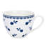 Ensemble de 4 tasses à thé et soucoupes en porcelaine tendre rétro Indigo