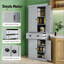 Grande armoire de rangement autoportante avec tablettes réglables et portes magnétiques, parfaite pour la cuisine, le vestibule et l'organisation à la maison-2001720441