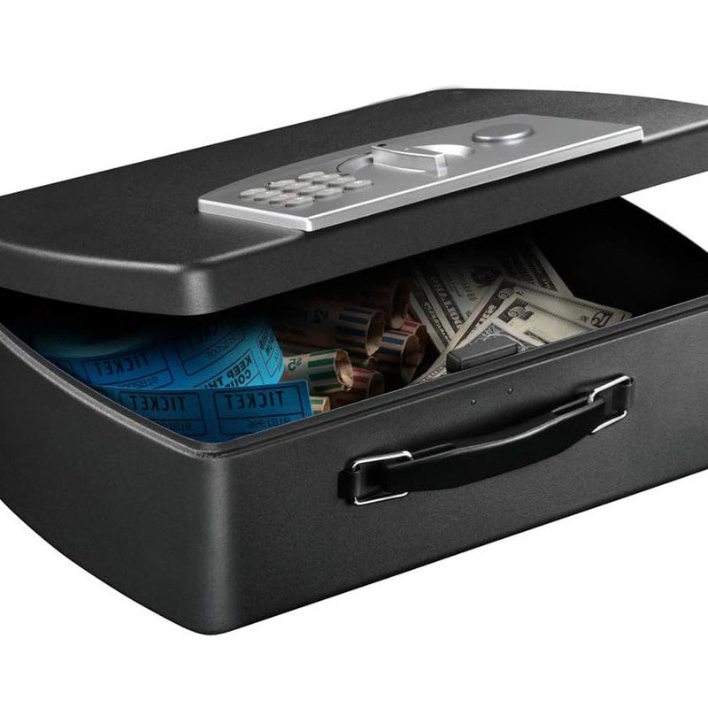 Small Black Steel Portable Safe with Digital Keypad Lock