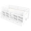 Lit mezzanine bas simple blanc avec rangement pour et articles essentiels, rideau, tableau noir, lit idéal pour chambres à coucher, blanc, tablettes à plusieurs rangements, aucun sommier requis-130155586-130155587