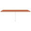 Dakota Fields 600cm W x 43cm D Fabric Orange/Brown Cover Retractable Patio Awning-865881888