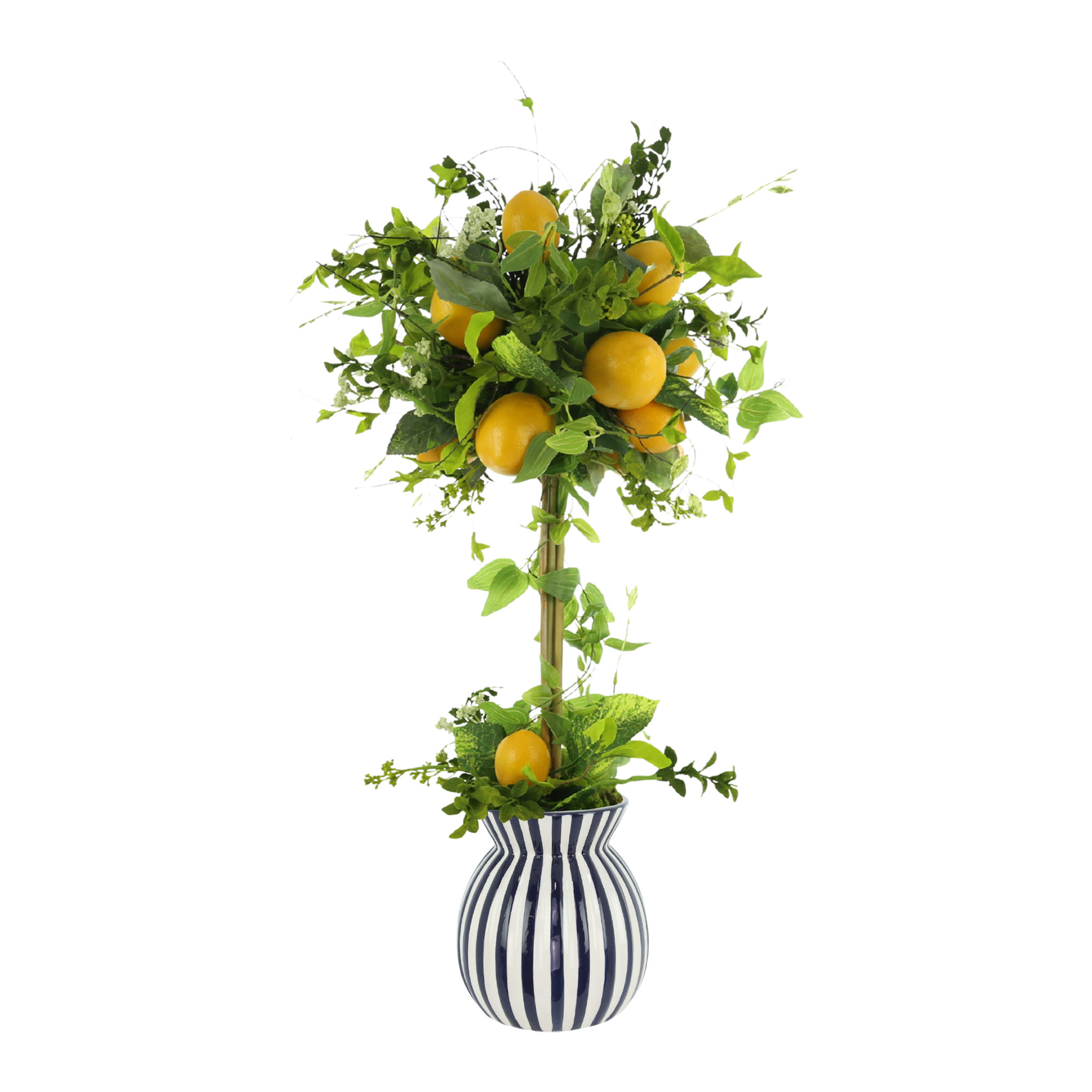 Primrue Artis 29'' Faux Lemon Topiary in Ceramic Decorative Vase | Wayfair