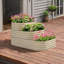 Support pour plante en tôle galvanisée blanc crème pour espace extérieur avec structure en métal, 62,2 x 43 x 32,2 po
