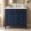 Meuble-lavabo moderne de 91 cm (36 po) avec lavabo simple, meuble de rangement pour salle de bain, lavabo de table, 2 tiroirs et 1 tiroir à bascule, bleu-1614044669