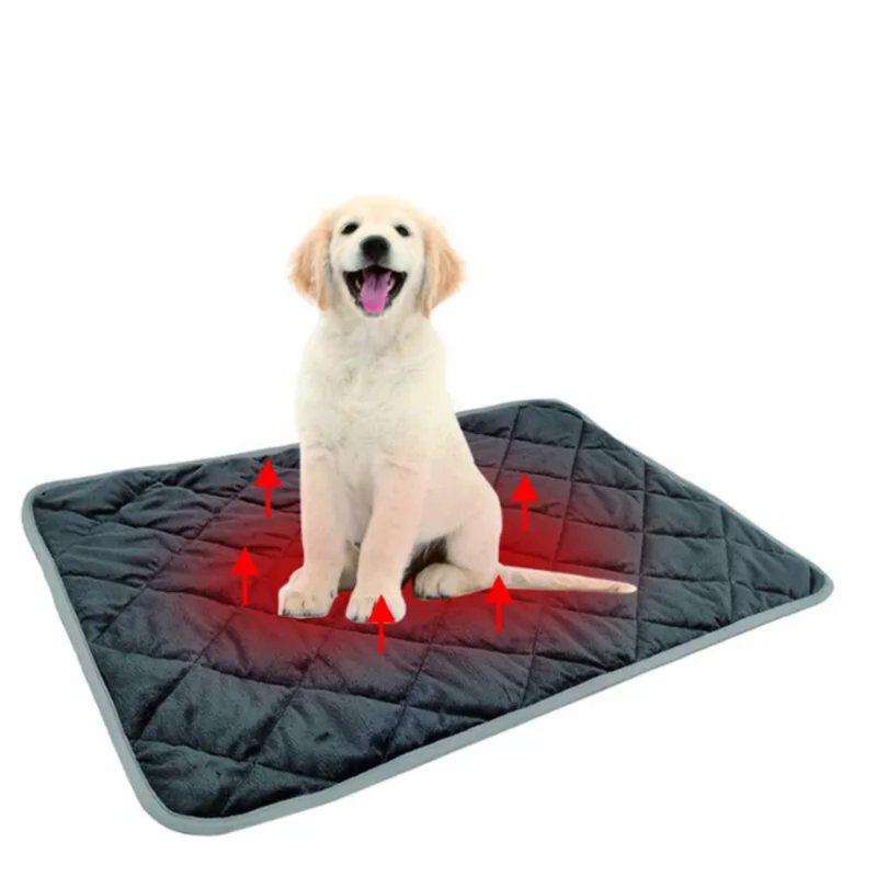 Tapis antidérapant chauffant pour animaux de compagnie, H 2 po x l 34,64 po x l 22,83 po, Gris