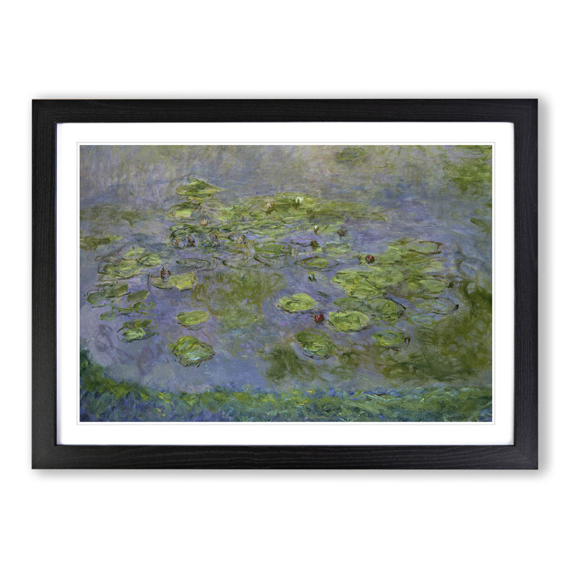 Water Lilies Lily Pond Vol.12 by Claude Monet - Framed Print, 27cm H x 36cm W x 2cm D, Black