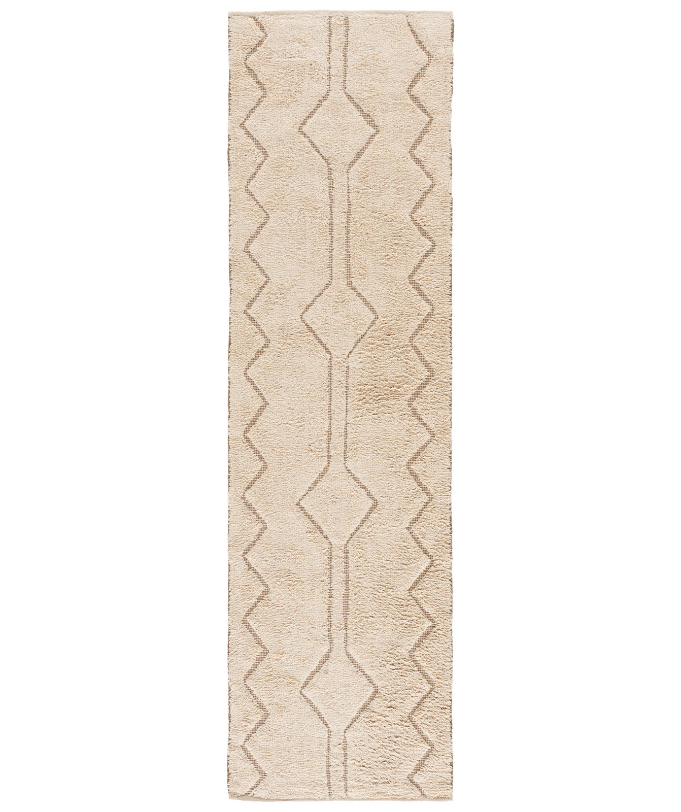 Hand-Loomed Geometric Cotton Rug, Runner 2'3" x 8'