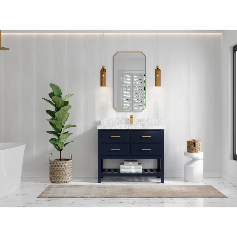 Ensemble de meuble-lavabo simple l 42 po Parker, Marbre de Carrare