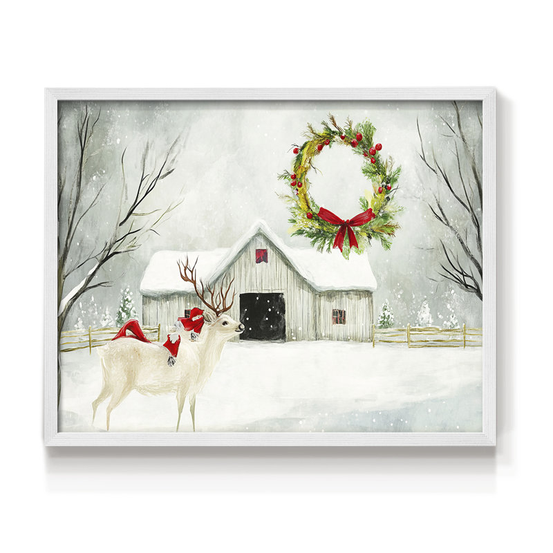 Chirstmas Art-CDLII -Framed Print - Restickable, 16" H x 20" W, White