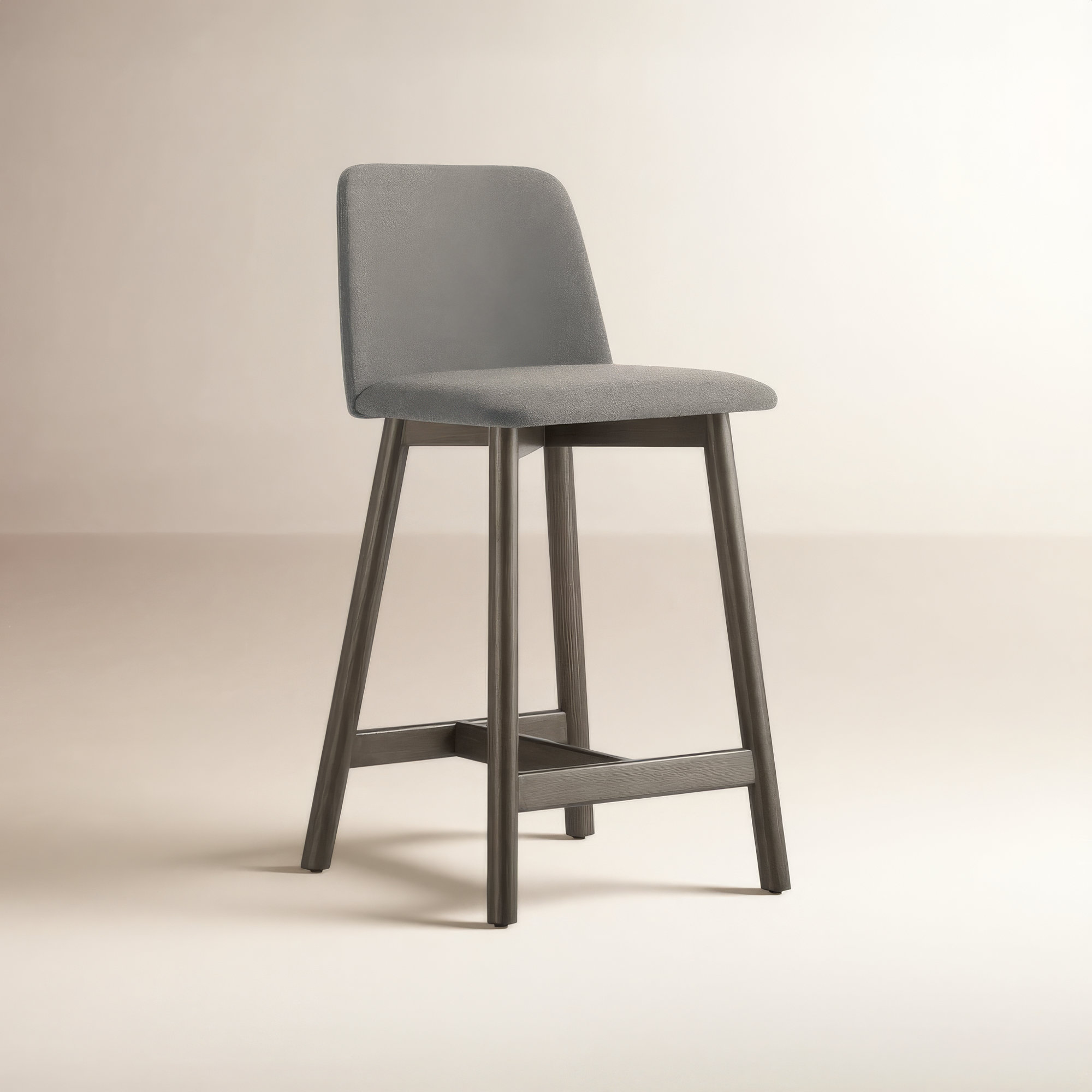 Chip Stool, Counter Stool (25.1" Seat Height), Walnut, Pewter