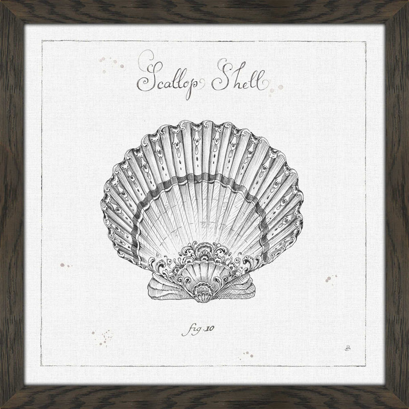 «Underwater Life VII», reproduction de dessin, H 21,5 po x l 21,5 po x P 0,75 po, Cadre chocolat patiné