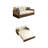 Beige Modern Minimalist Corduroy Sofa Bed with Cushions-404937458