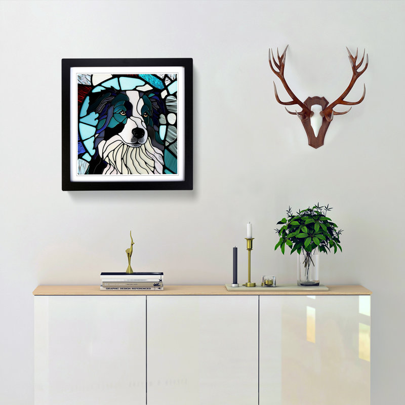Single Picture Frame Print on Wood, Black