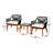 Talbott Allysen 3 Piece Wood Seating Group with Cushions and Mosaic Table