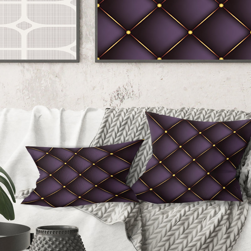Quilted pattern - Mid-Century ModernPrinted Throw Pillow