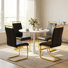 Modern Round Dining Set With 4 Pu Leather Chairs