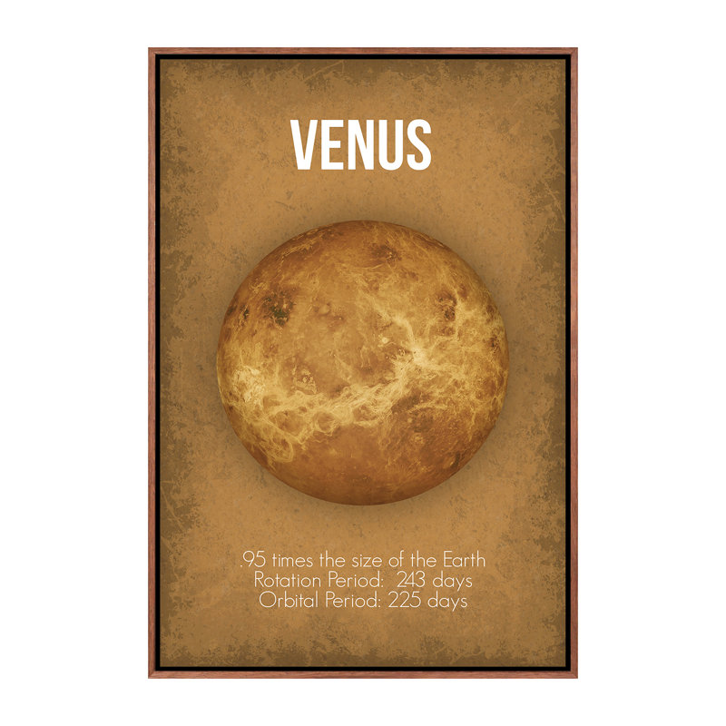 Décoration murale Venus Kids, H 40 po x l 26 po x P 1,5 po, Toile classique avec cadre brun
