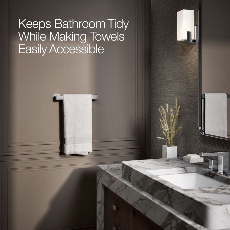 Honesty Towel Bar, Polished Chrome, 12"W