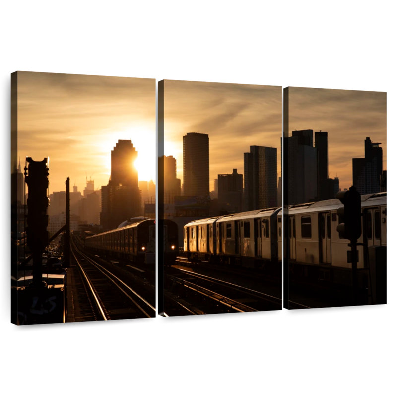 Coucher de soleil Sirci NYC Subway, H 42 po x l 65 po