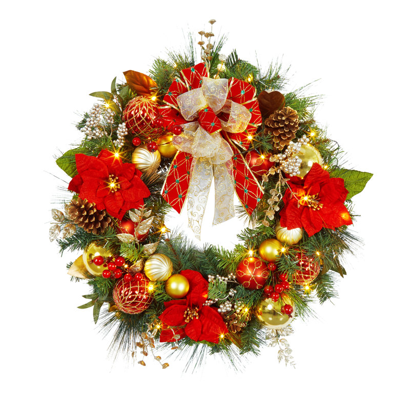 Faux Lighted 30'' Wreath