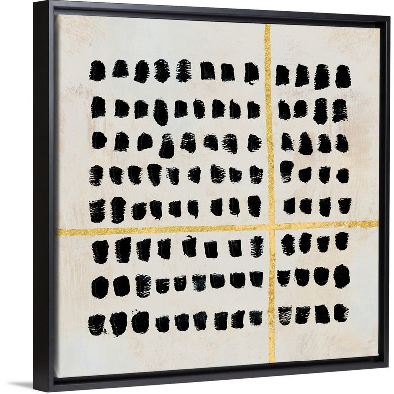 " Time " Painting Print, Floater Framed Canvas, 38" H x 38" W, Black