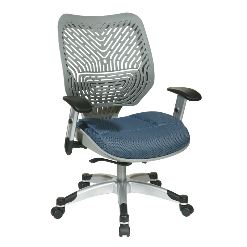 SPACE Mesh Task Chair, Fog, Blue Mist
