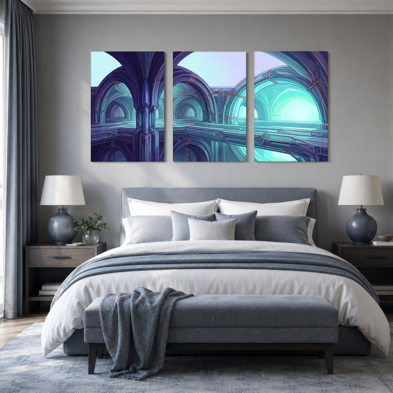Ensemble d'art mural sur toile couloir Futuristic, 24"H x 16"W x 3pcs