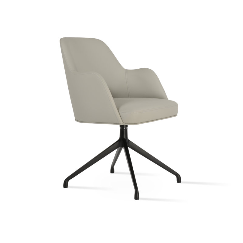 Fauteuil pivotant Marash Spider, Chrome chrome, Gris clair