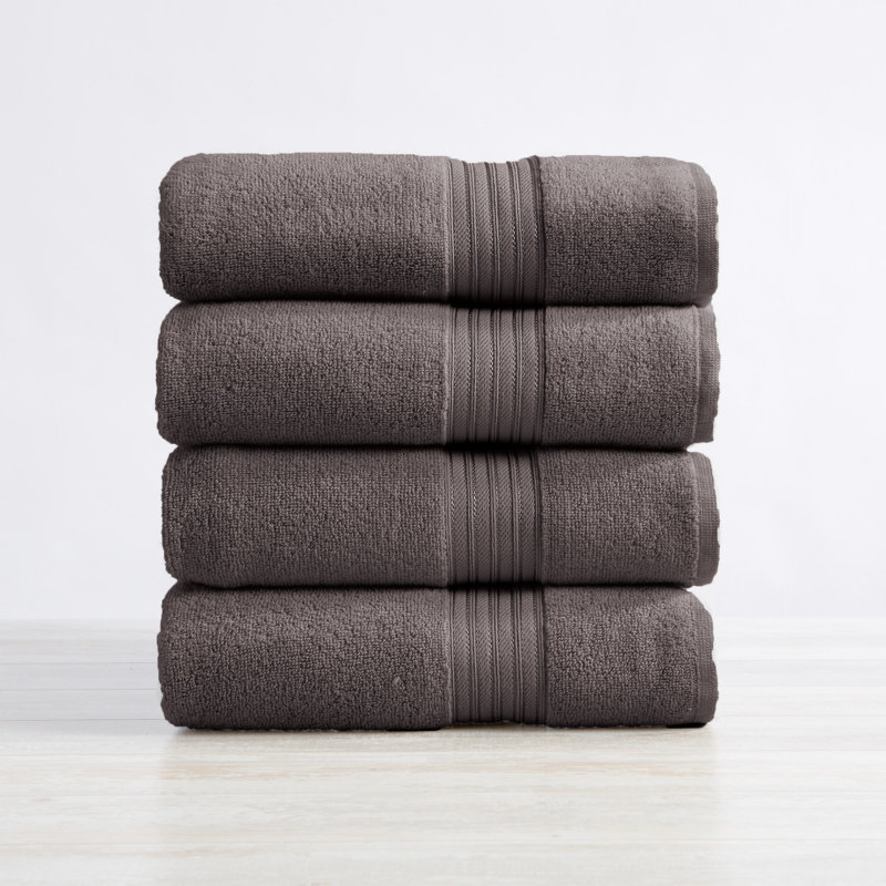 Super Soft 100% Cotton Quick-Dry Bath Towels, Dark Gray