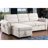 3 Beige Chenille Sectional With Reversible Sleeper And Socket Storage,