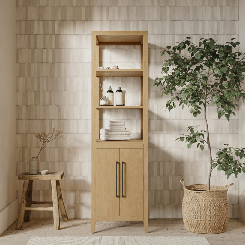 Alsup Solid Wood Linen Cabinet