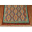Tapis bleu / vert / jaune en laine tissé à plat à la main à motif rectangulaire 6 pi 6 po x 9 pi 10 po Ikat
