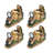Aspen Creative 5E4E1710868B46D6B99D6FD60DF86959 Four Pack Set, Turtle on a Motorcycle Solar LED Accent Light Statue, 10" Length
