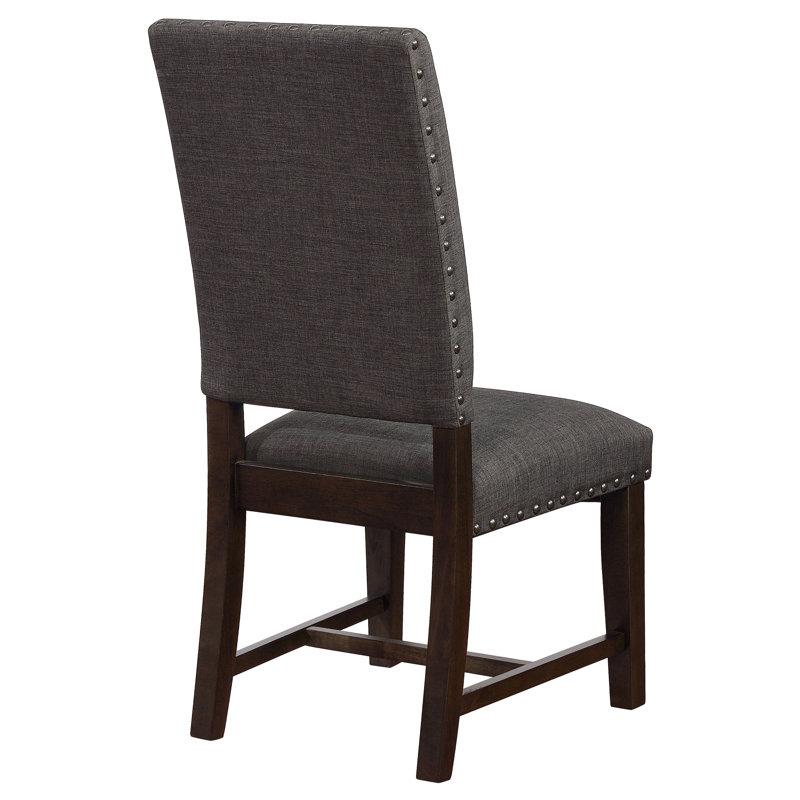 Milton Upholstered Dining Side Chair Warm Grey, Dark Gray
