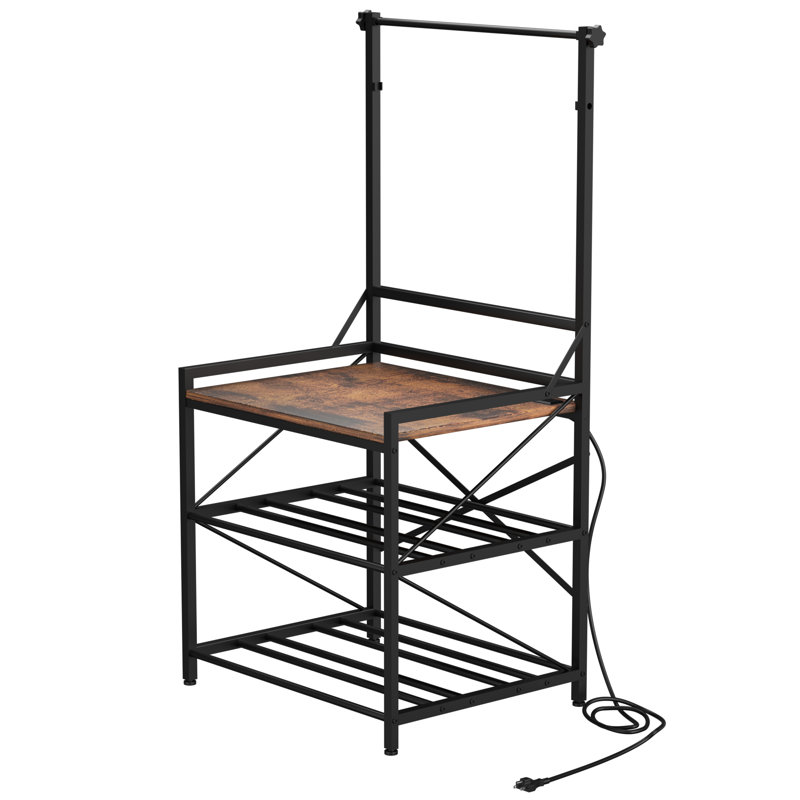 Support pour imprimante 3D, table pour imprimante robuste avec rangement pour filament et prises de courant intégrées, bureau pour imprimante 3D à 3 niveaux pour garage d'atelier, finition résistante à la rouille
