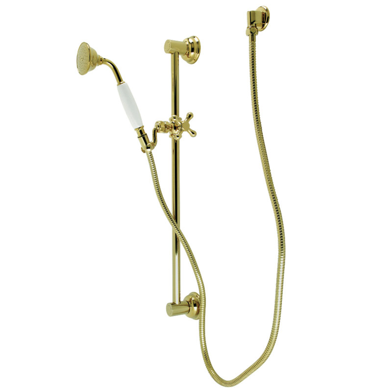 Kingston Brass Made to Match Shower System with Slide/Grab Bar and Hand Shower, Polished Brass