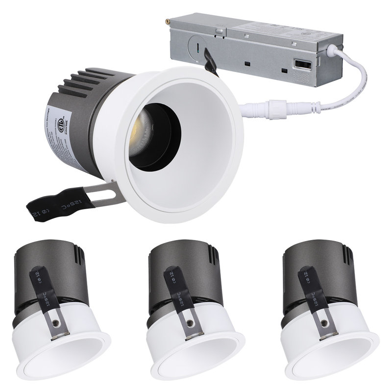 Lumières encastrées rotatives à DEL de 3 pouces 5CCT avec boîte en J, à intensité variable, sélectionnable 2700K-5000K, ETL et FCC