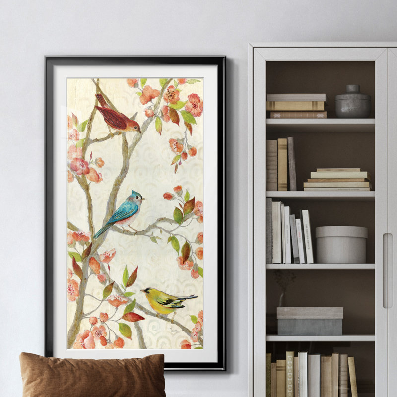 Chanson du printemps - peinture encadrée, Noir, H 10,5 po x l 18,5 po x P 1,5 po